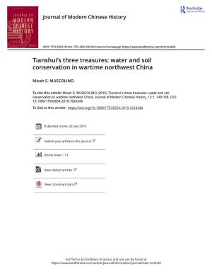 Water and Soil Conservation in Wartime Northwest China