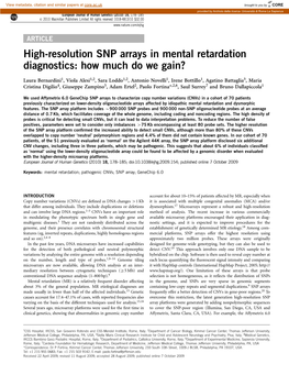 High-Resolution SNP Arrays in Mental Retardation Diagnostics: How Much Do We Gain?