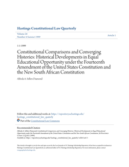 Constitutional Comparisons and Converging Histories