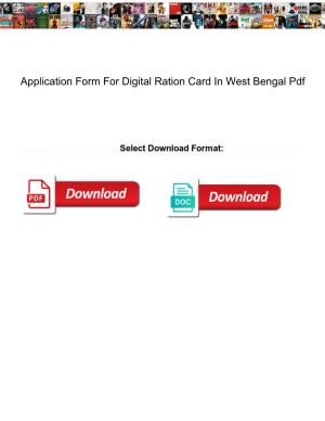 Application Form for Digital Ration Card in West Bengal Pdf