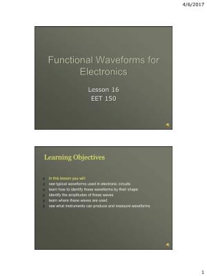 Functional Waveforms for Electronics