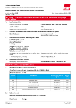 Safety Data Sheet: Calconcarboxylic Acid