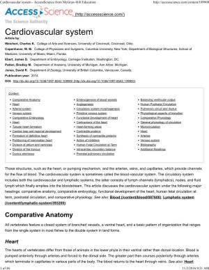 Cardiovascular System - Accessscience from Mcgraw-Hill Education