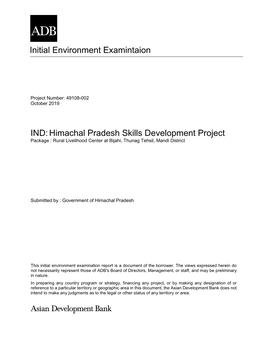 49108-002: Himachal Pradesh Skills Development Project