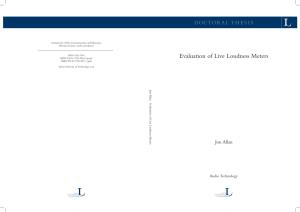 Evaluation of Live Loudness Meters ISBN 978-91-7790-297-3 (Pdf)