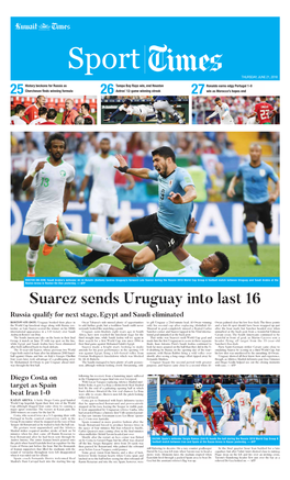 Suarez Sends Uruguay Into Last 16