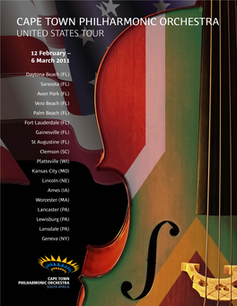 Cape Town Philharmonic U.S. Tour Brochure