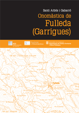 Onomàstica De Fulleda (Garrigues) 1