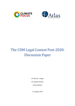 The CDM Legal Context Post-2020: Discussion Paper