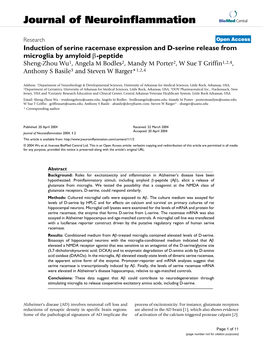 Induction of Serine Racemase Expression and D-Serine Release