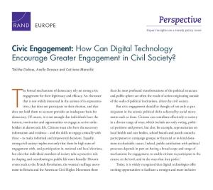 Civic Engagement: How Can Digital Technology Encourage Greater Engagement in Civil Society?