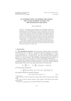The Vlasov-Poisson System and the Boltzmann Equation