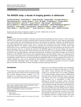 The IMAGEN Study: a Decade of Imaging Genetics in Adolescents