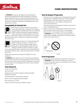 General Fork Instructions 2016+