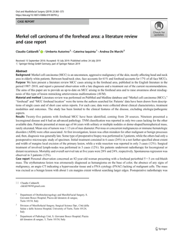 Merkel Cell Carcinoma of the Forehead Area: a Literature Review and Case Report