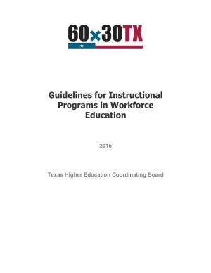 Guidelines for Instructional Programs in Workforce Education (GIPWE)