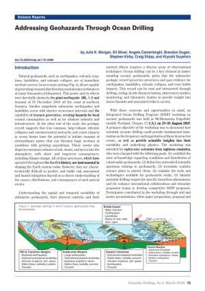 Addressing Geohazards Through Ocean Drilling
