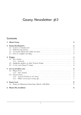 Geany Newsletter #2