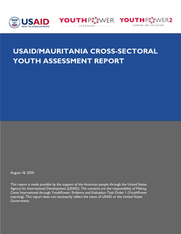 Usaid/Mauritania Cross-Sectoral Youth Assessment Report