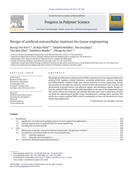 Design of Artificial Extracellular Matrices for Tissue Engineering