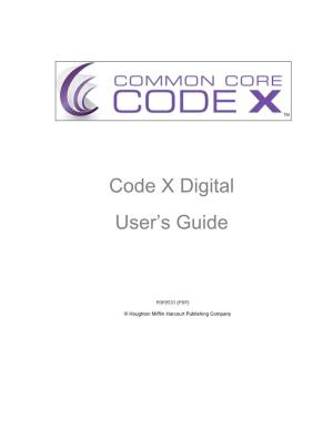 Code X Digital User's Guide