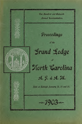 Proceedings of the Grand Lodge of Ancient, Free, And