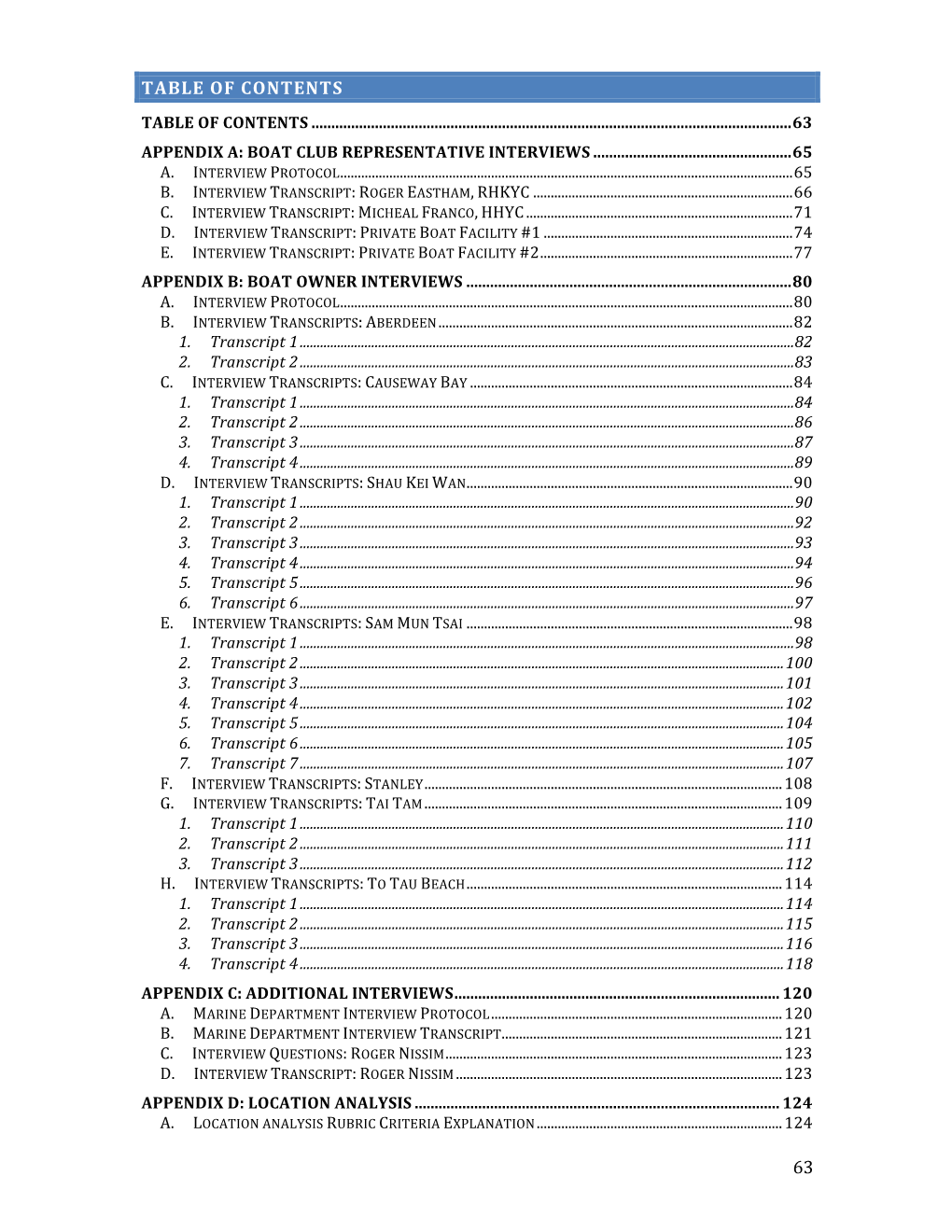 63 Table of Contents