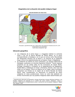 Diagnóstico De La Situación Del Pueblo Kogui