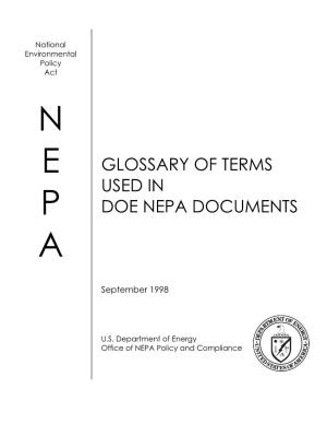 Glossary of Terms Used in DOE NEPA Documents