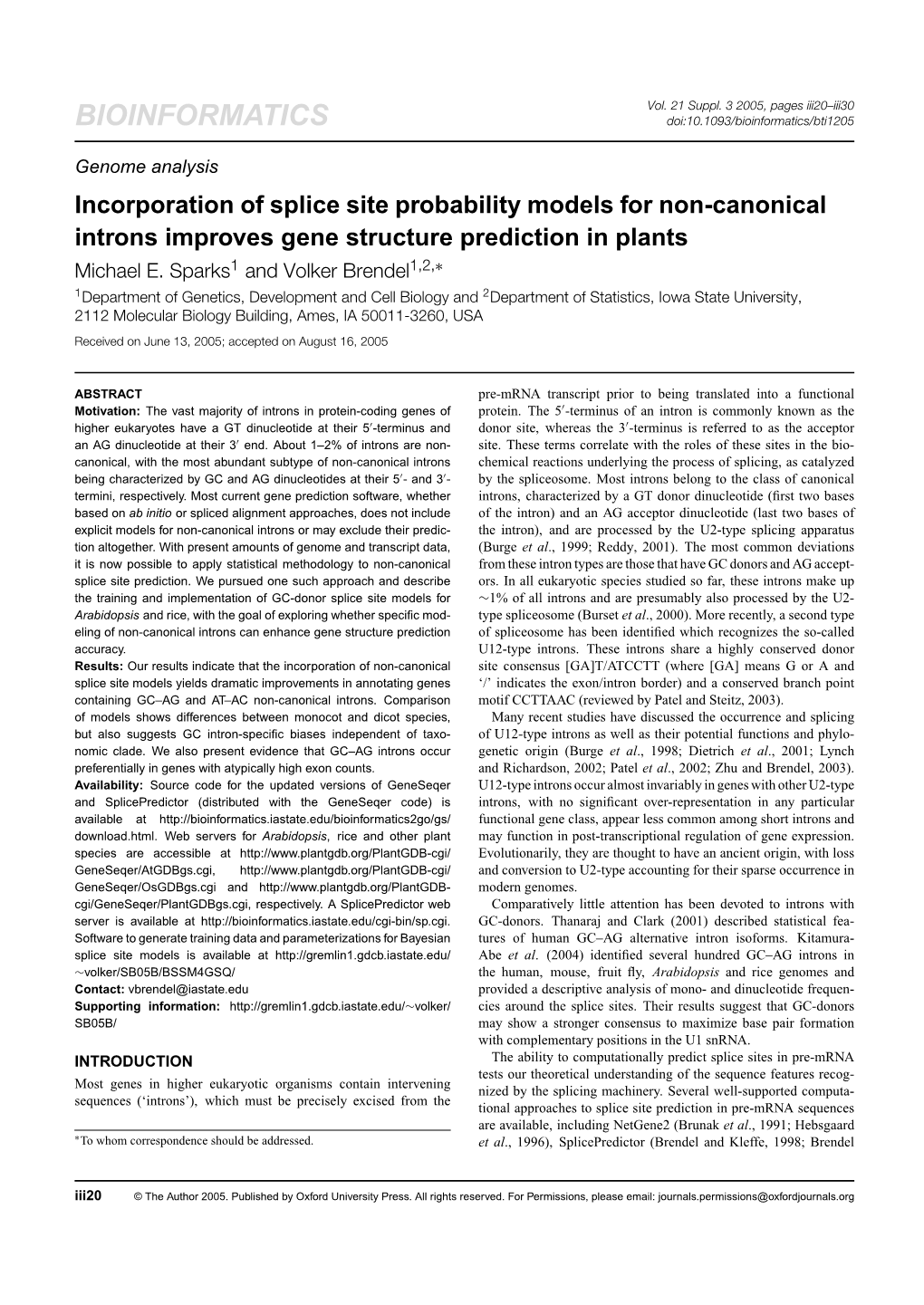 BIOINFORMATICS Doi:10.1093/Bioinformatics/Bti1205