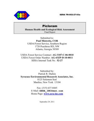 Picloram Human Health and Ecological Risk Assessment Final Report