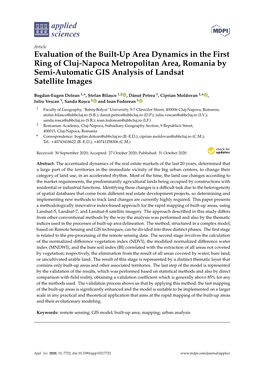Evaluation of the Built-Up Area Dynamics in the First Ring of Cluj-Napoca Metropolitan Area, Romania by Semi-Automatic GIS Analysis of Landsat Satellite Images