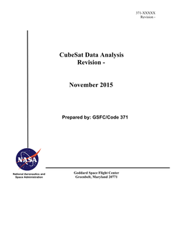 Cubesat Data Analysis Revision