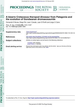 The Evolution of Gondwanan Dromaeosaurids a Bizarre
