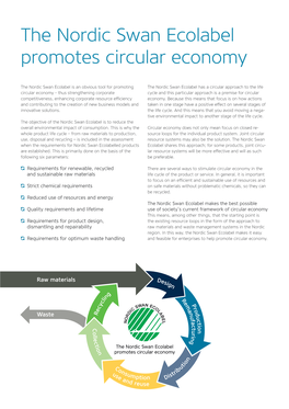 The Nordic Swan Ecolabel Promotes Circular Economy