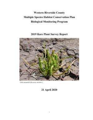2019 Rare Plants Report
