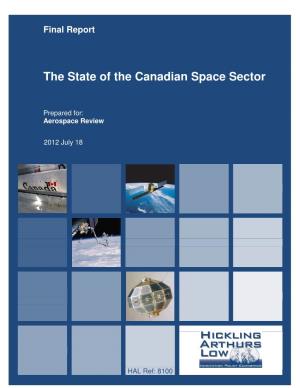 The State of the Canadian Space Sector, By