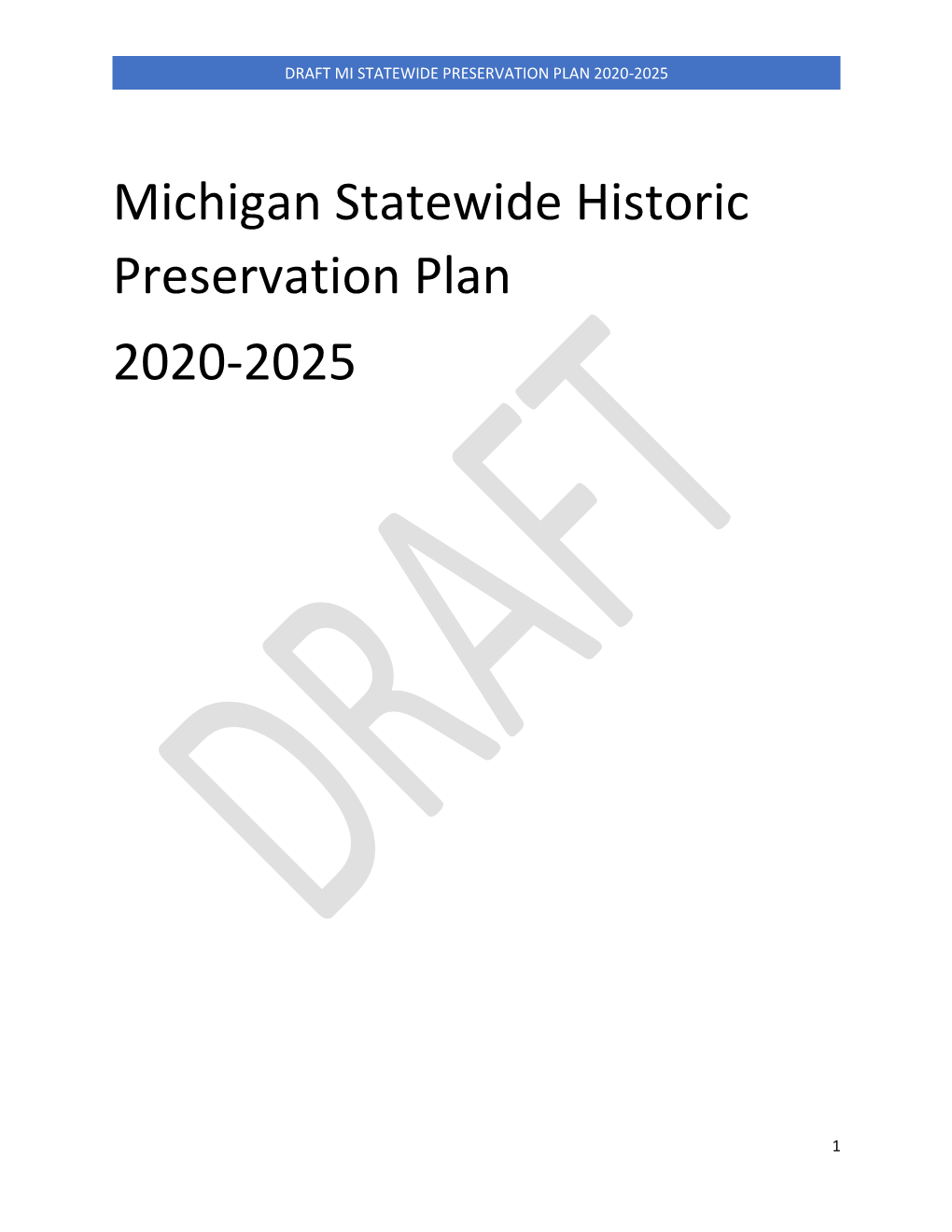 Michigan Statewide Historic Preservation Plan 2020-2025