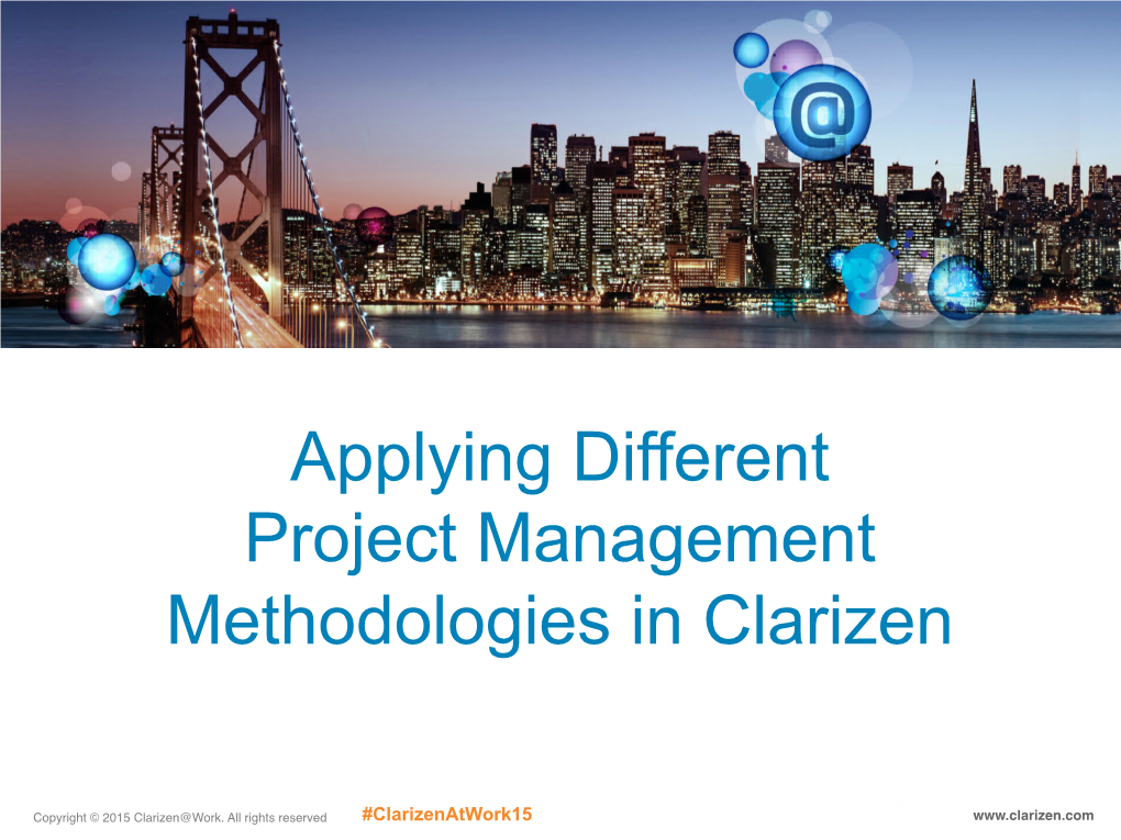 Applying Different Project Management Methodologies in Clarizen