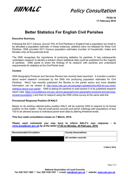 Better Statistics for English Civil Parishes
