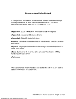 The SOLID-TIMI 52 Randomized Clinical Trial