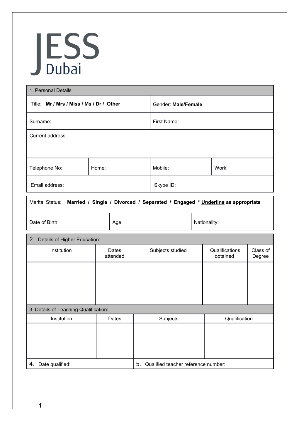 Details of Higher Education