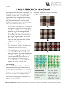 CROSS STITCH on GINGHAM True Gingham Fabric Has No Right Or Wrong Side