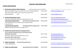 CENTRAL BEDFORDSHIRE 1. SPEECH and LANGUAGE THERAPY SERVICE(S)