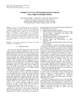 A Simple, Low Cost, 3D Scanning System Using the Laser Light-Sectioning Method