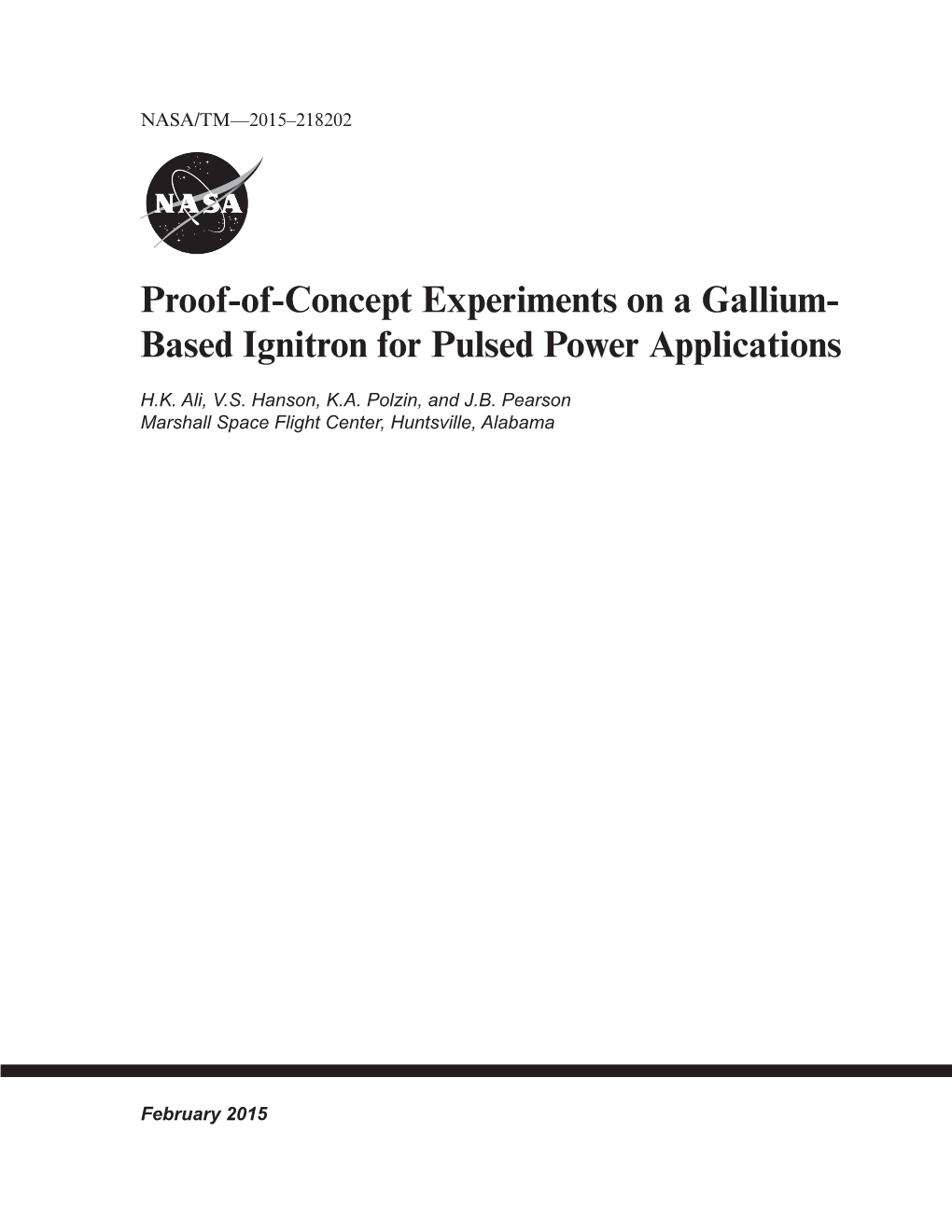 Proof-Of-Concept Experiments on a Gallium- Based Ignitron for Pulsed Power Applications