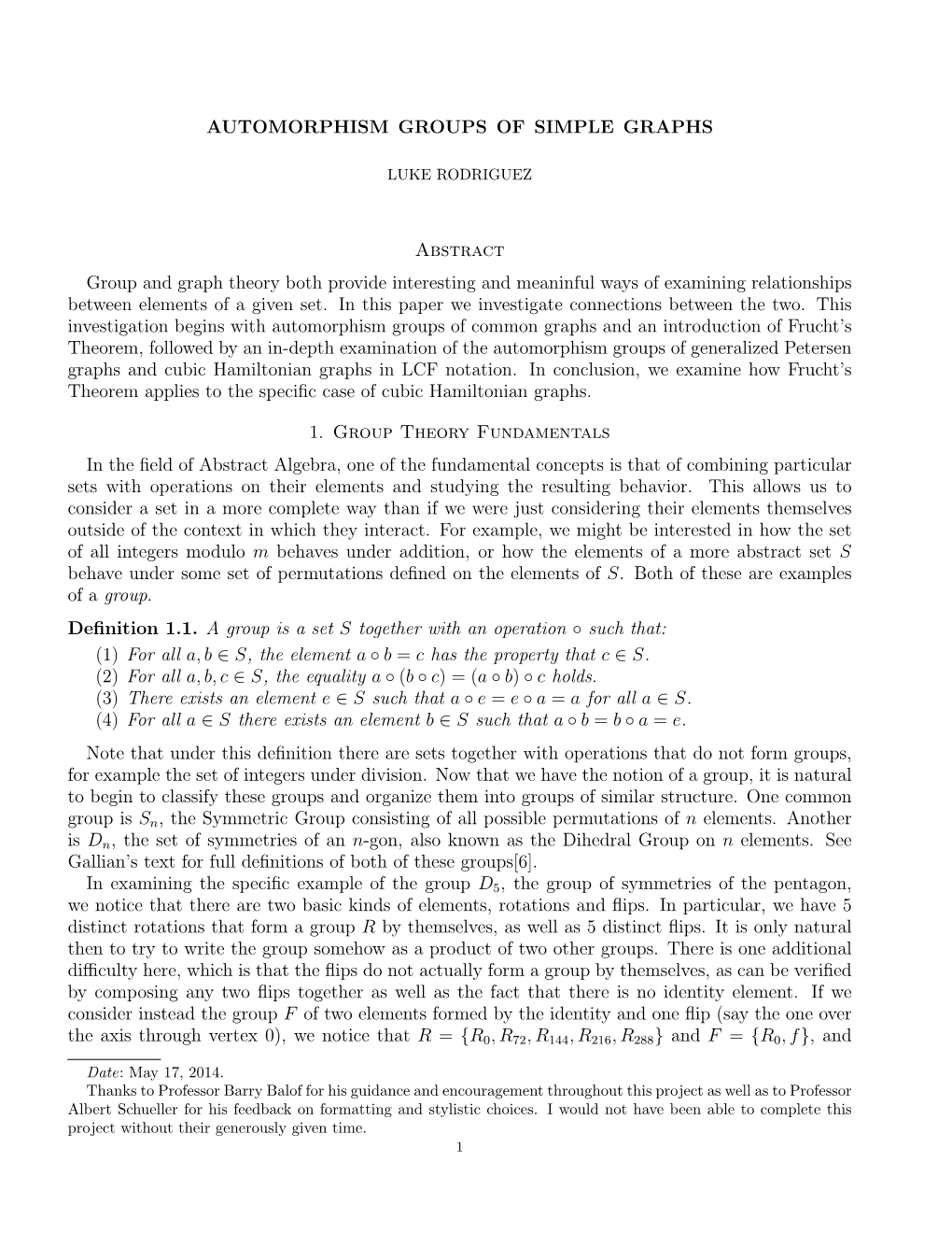 Automorphism Groups of Simple Graphs