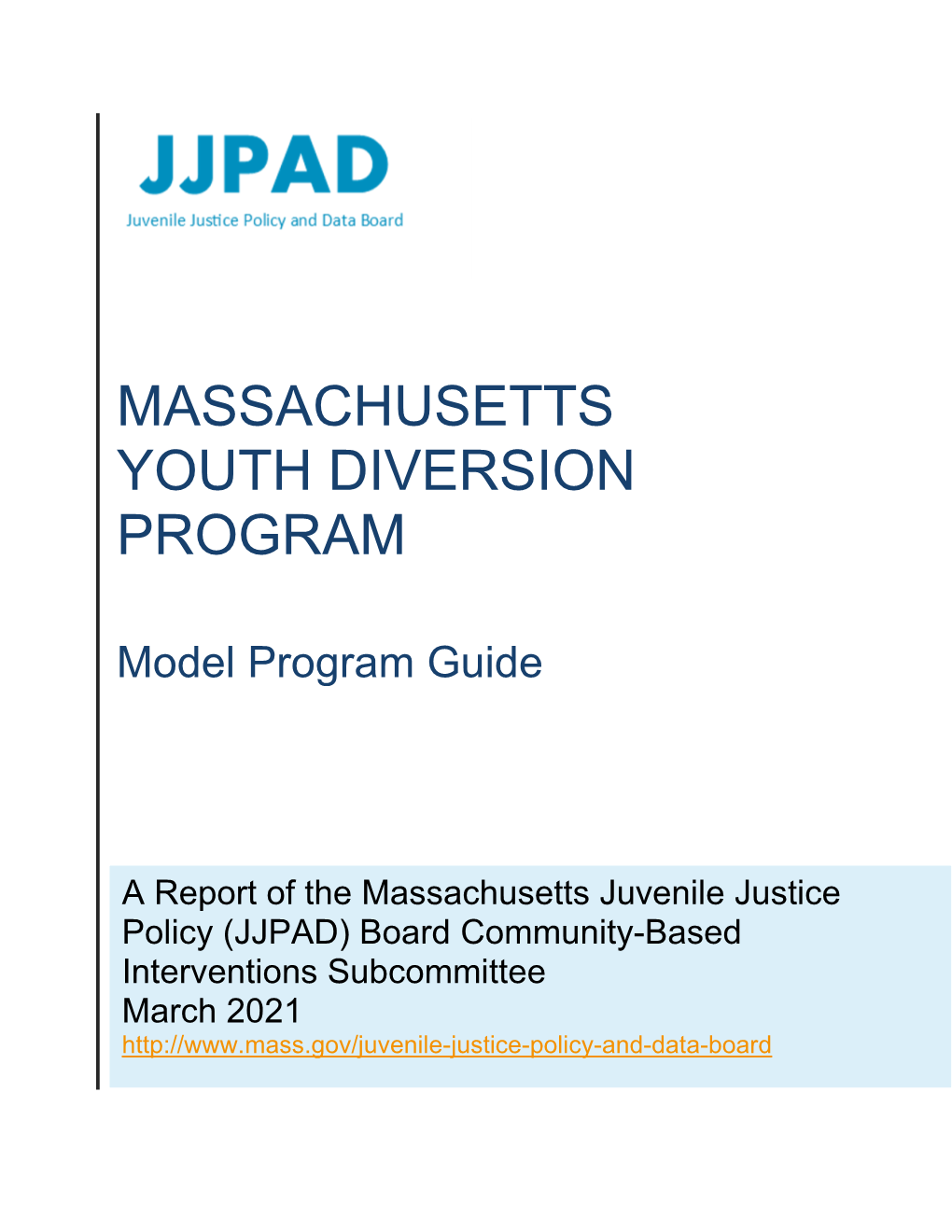 Massachusetts Youth Diversion Program
