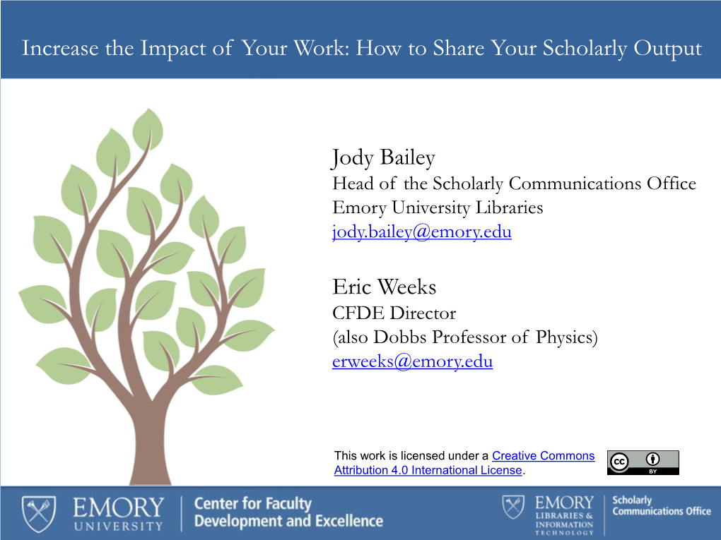 How to Share Your Scholarly Output
