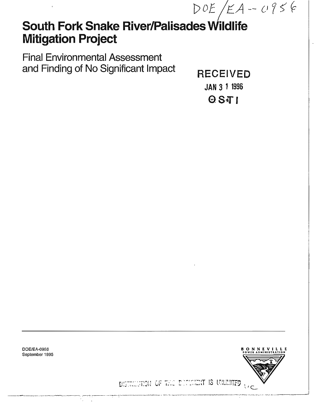 Idaho Department of Fish and Game Drafted the Plan, Which Was Completed in May 1993